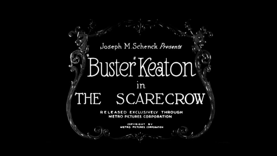 Titolo di apertura del film muto The Scarecrow (1920)
